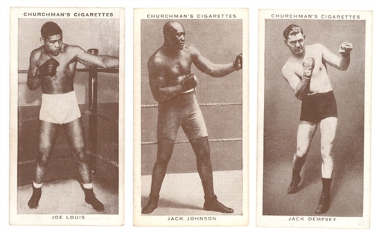 1938 Churchman "Boxing Personalities" Complete Set (50) - Including Jack Johnson, Joe Louis, and Jack Dempsey 